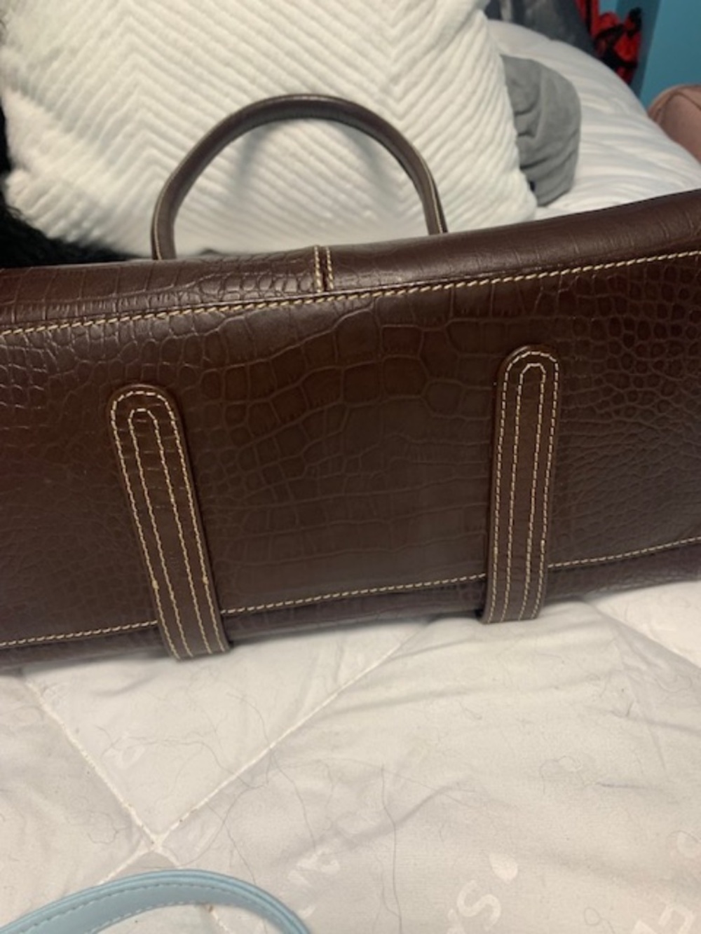 Dark brown leather bag